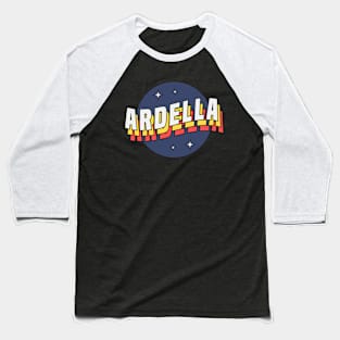 Ardella - Colorful Layered Retro Letters Baseball T-Shirt